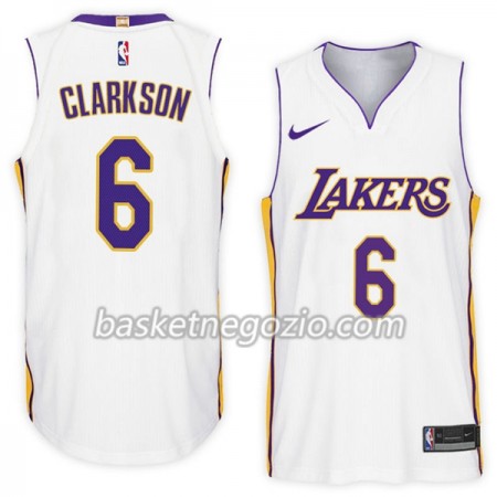 Canotte Uomo Los Angeles Lakers Jordan Clarkson 6 Nike 2017-18 Bianco Swingman